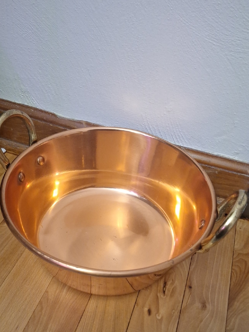 Copper Serving Bowl with Handles - Copper Color